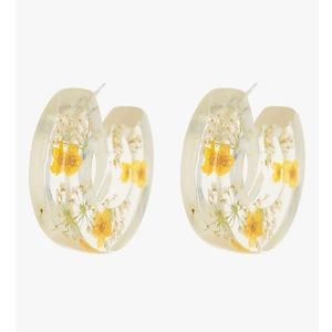 Natasha Floral Resin Hoop Earrings